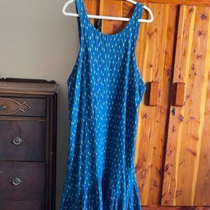 FREE PEOPLE 100% cotton maxi dress made in India - Aquamarine Blue - L